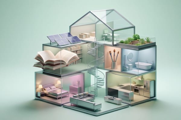 Une maison divisee en plusieurs parties
